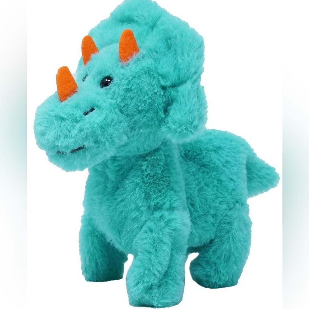 Plush mini walking  Dinosaur Toy - Teal and Orange